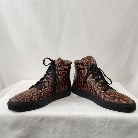 MISSONI 65th Anniv All Over Print High Top Leather Sneaker Made Italy 40 EU 7 US - Picture 6 of 11